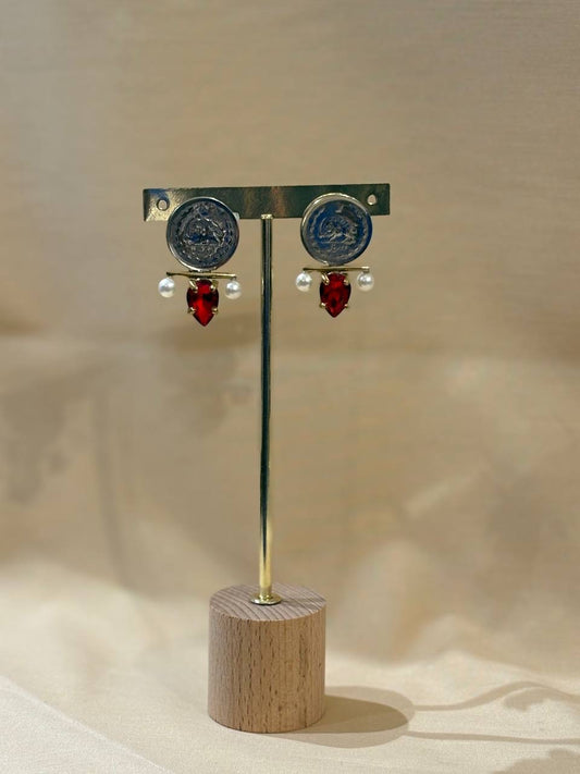 Shah Coin Ruby Earrings
