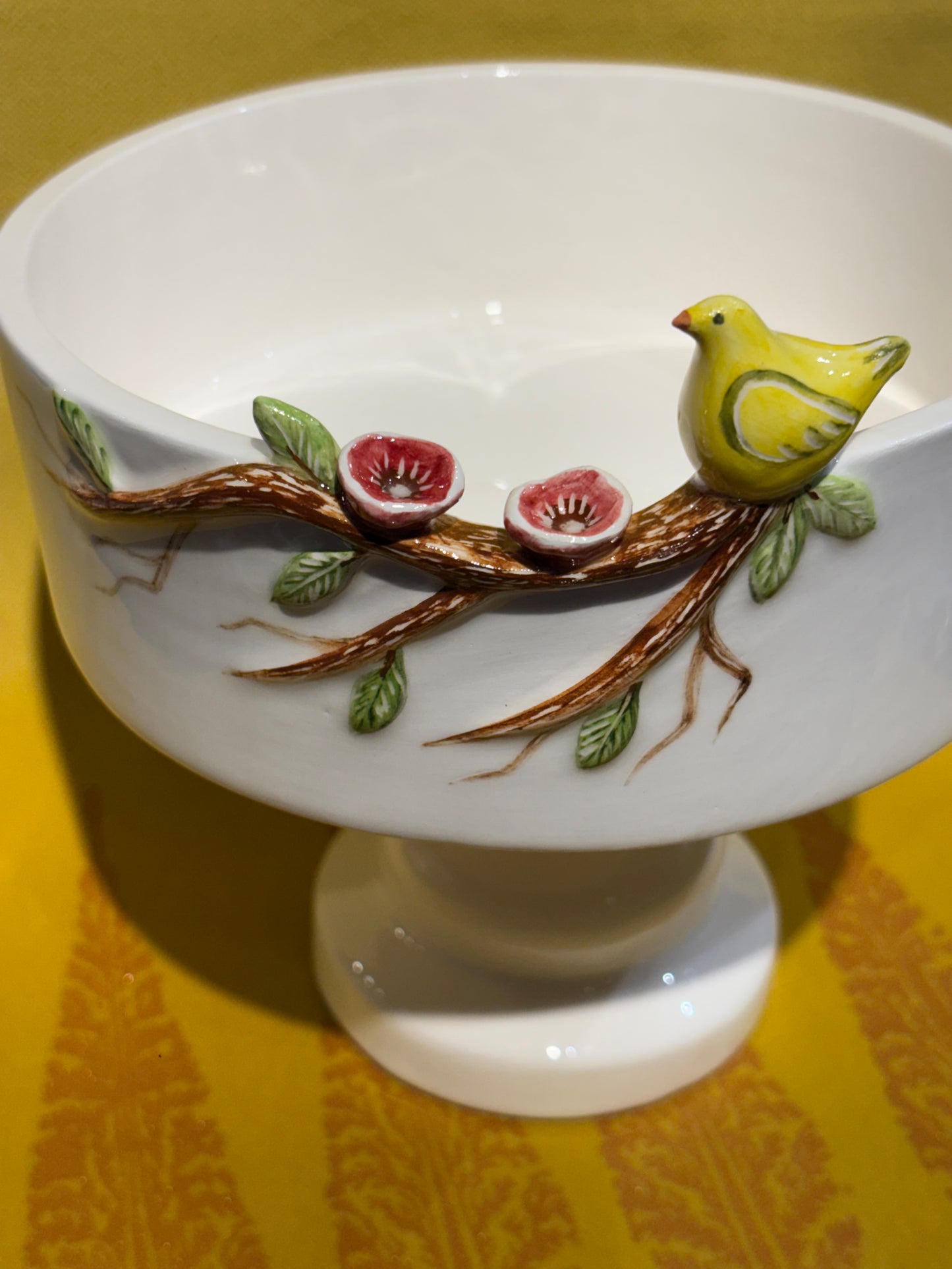 Flower & Bird Pedestal bowl