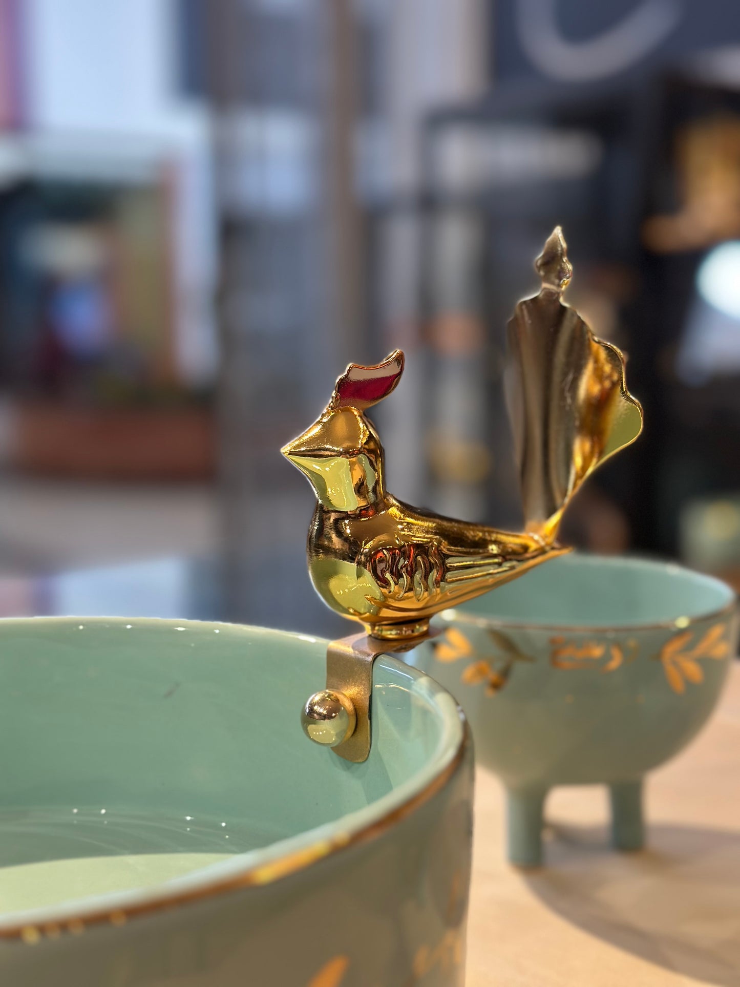 Gold Bird Ceramic Bowl