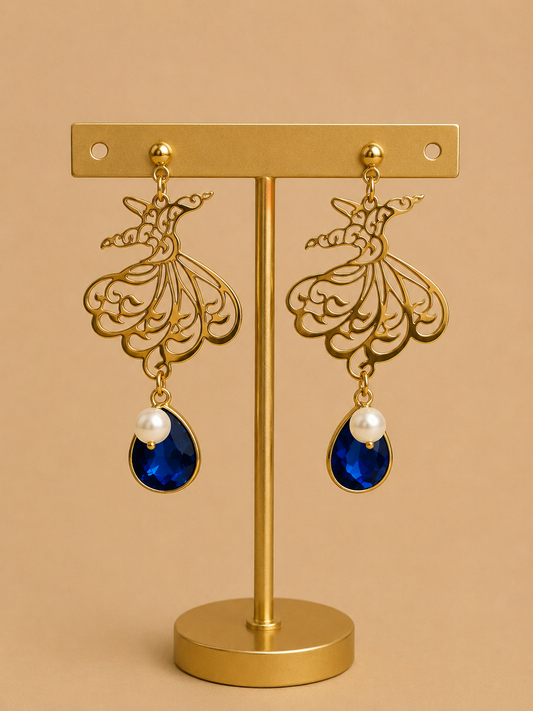 Sama Earring with blue stone