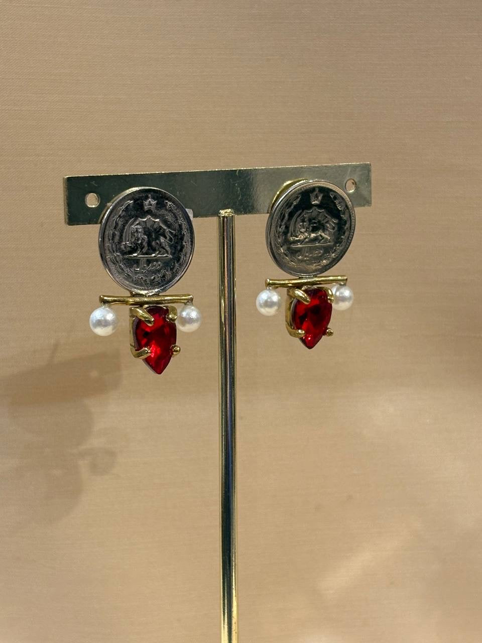 Shah Coin Ruby Earrings