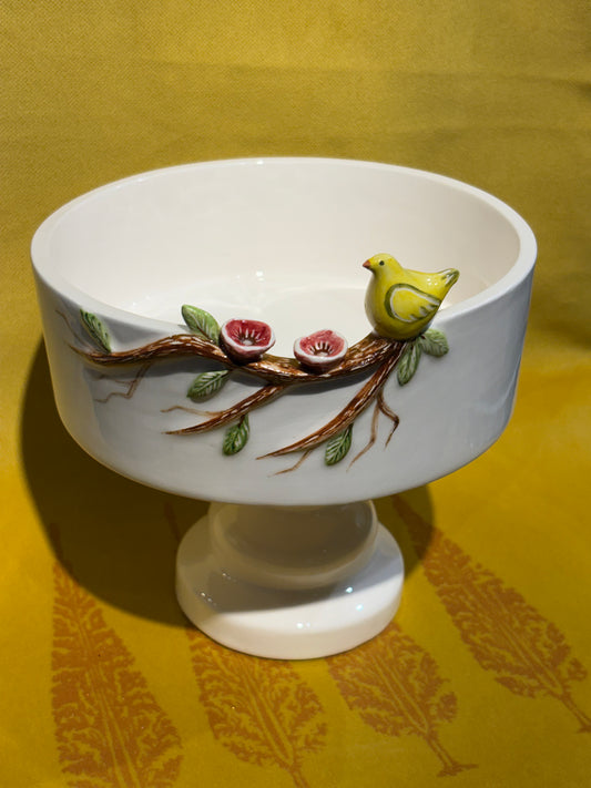 Flower & Bird Pedestal bowl