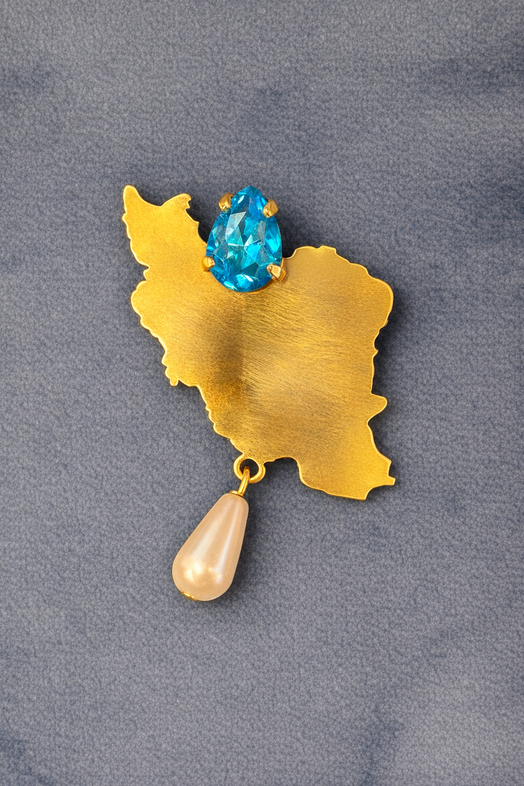 Iran Map Brooch