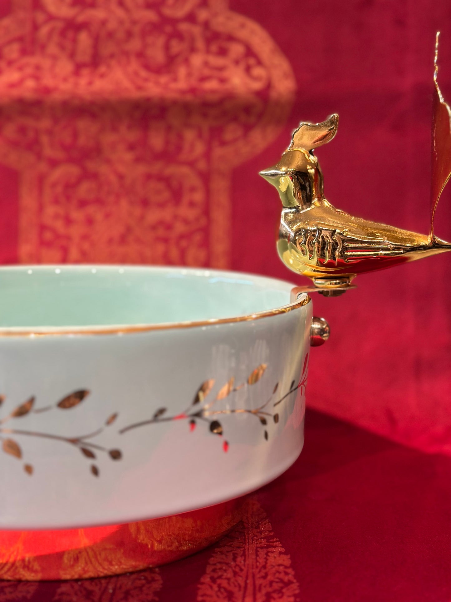 Gold Bird Ceramic Bowl