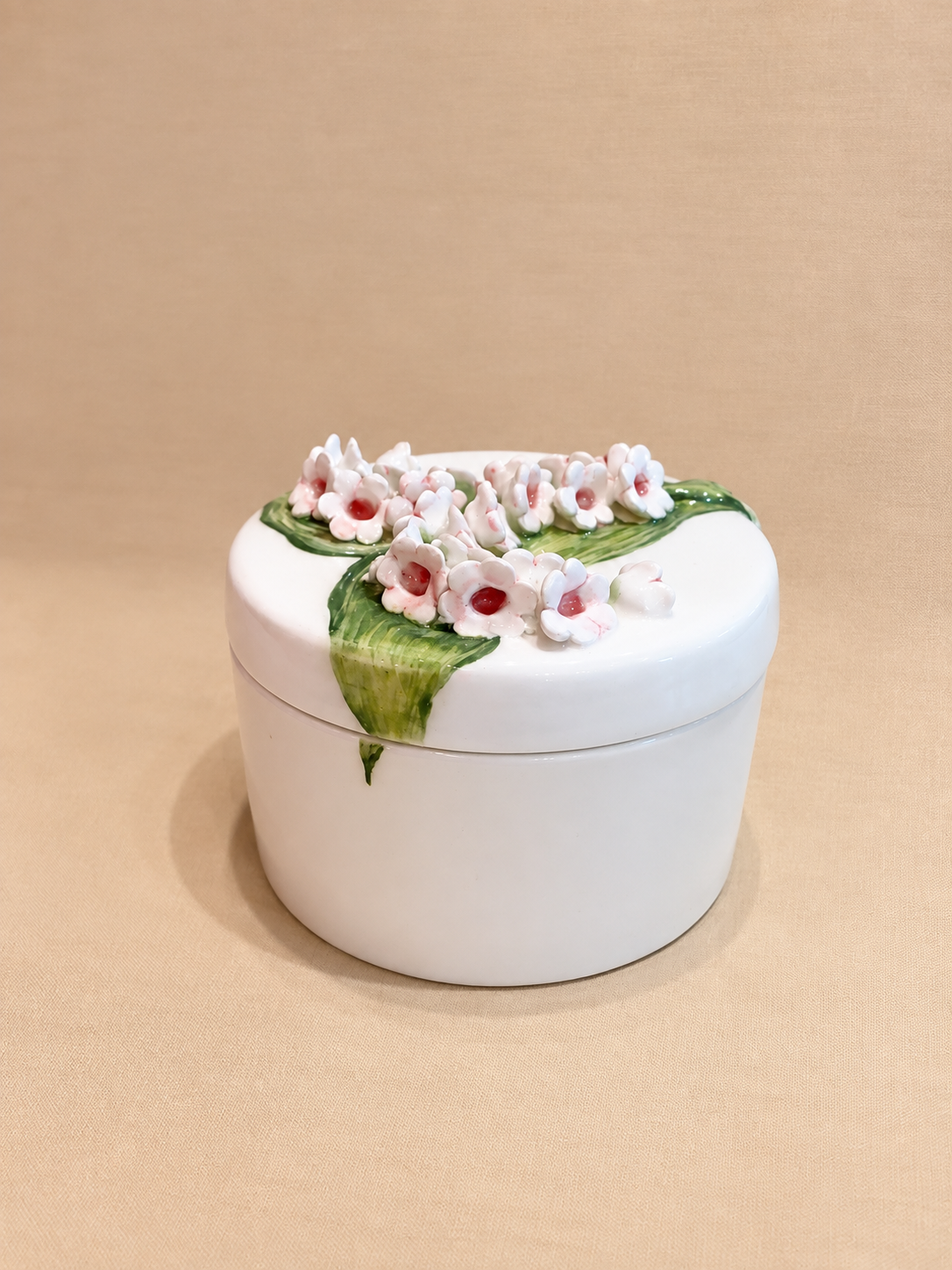 Lidded Container with Mugheh Flowers