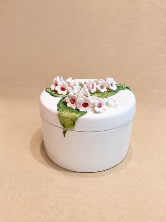 Lidded Container with Mugheh Flowers