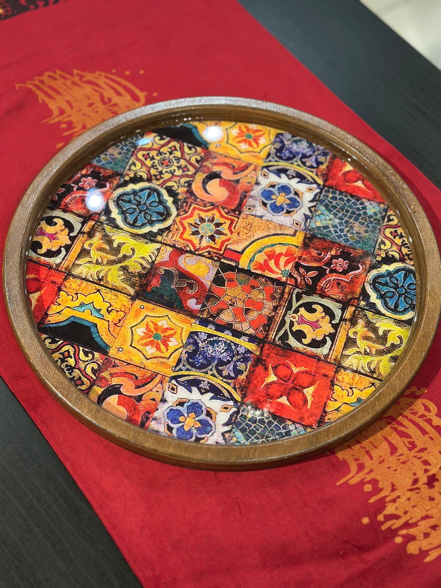 Circle wooden Tray