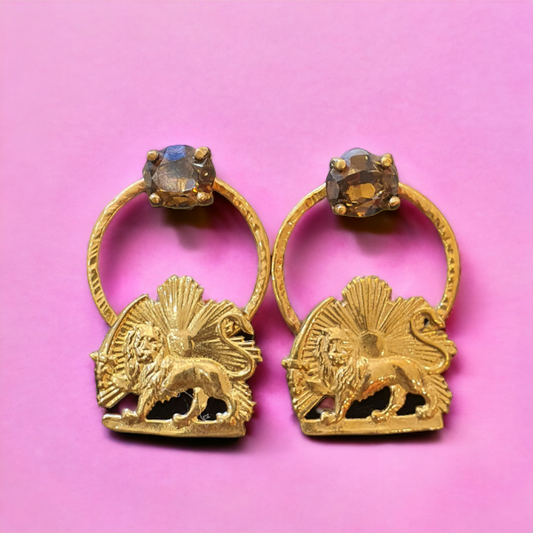 Lion & Sun Earing