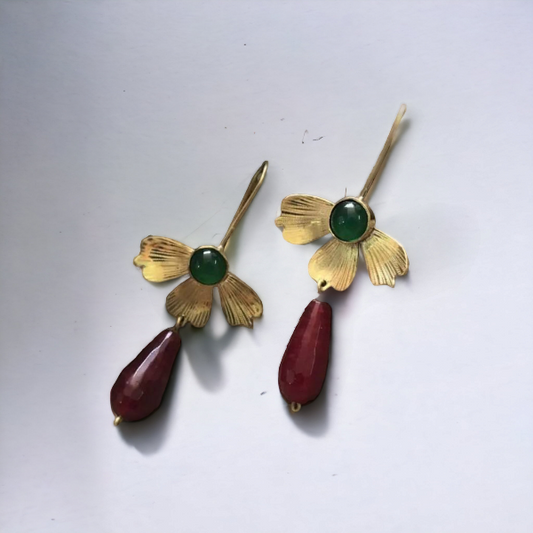 Nar Earing With Aghigh & Jeid Stone
