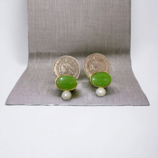 Sekkeh & Green Stone Earing