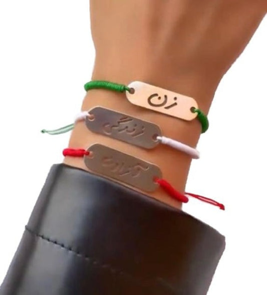 Women life freedom silver bracelet